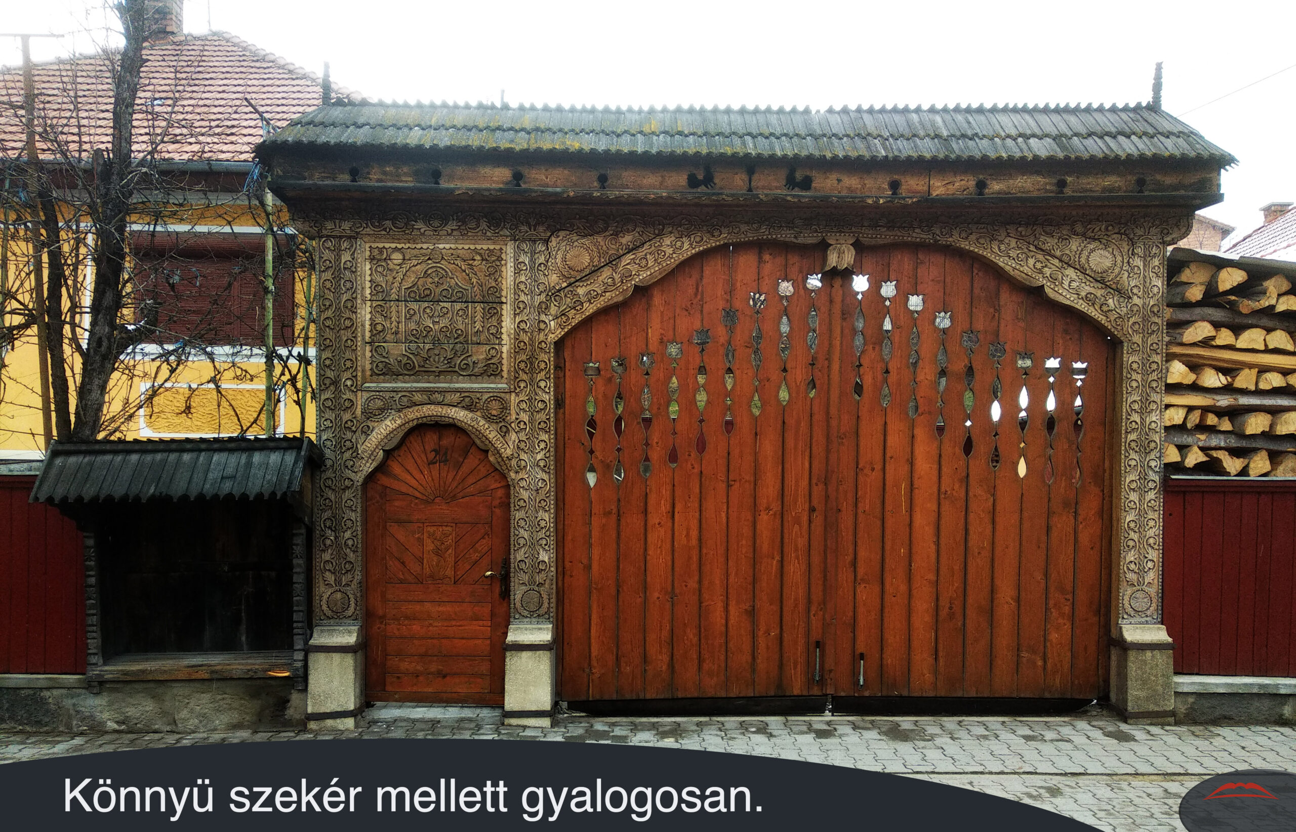 Könnyü szekér mellett gyalogosan.